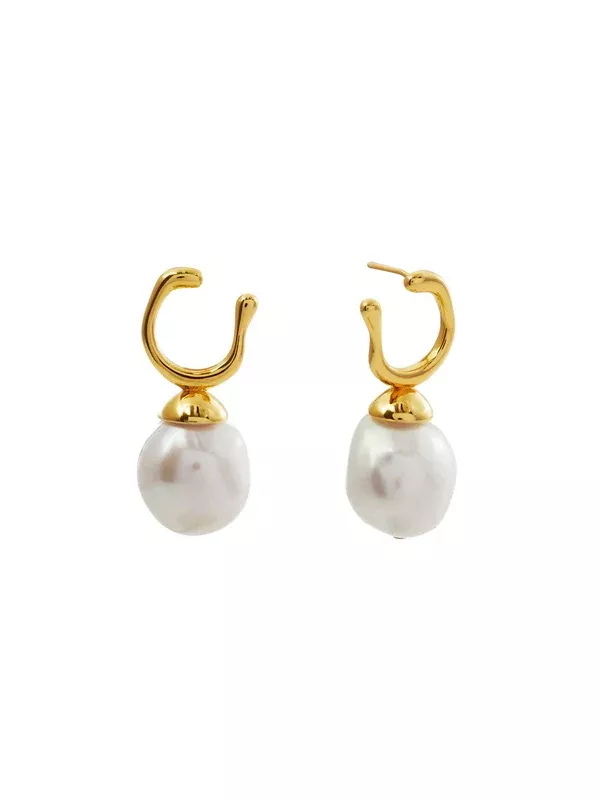 Sybella Jewellery Alice Freshwater Pearl Stud Earrings Gold