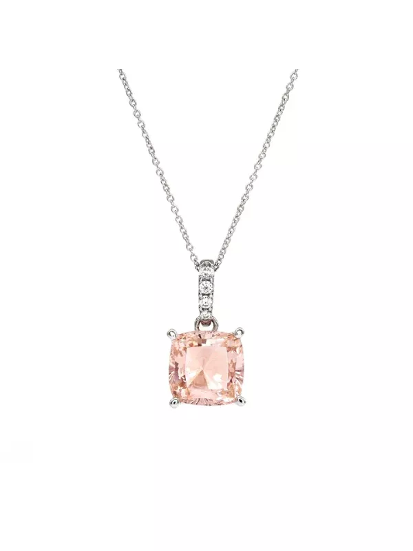 Sybella Jewellery Ariella Pink & Clear CZ Pendant Necklace Silver