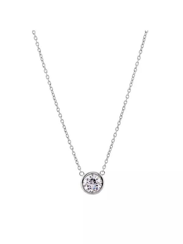 Sybella Jewellery Avery Bezel Pendant Necklace Silver