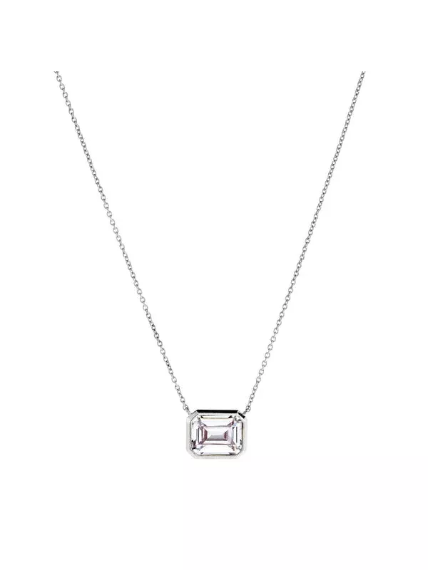 Sybella Jewellery Gabriella Baguette Cut Pendant Necklace Silver