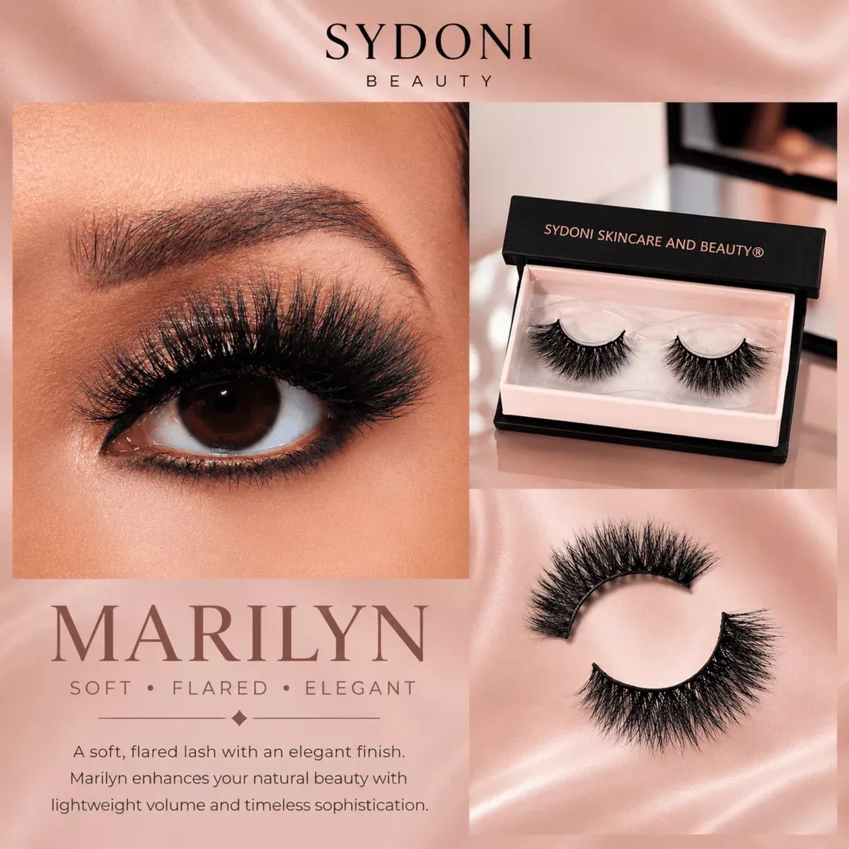 SYDONI "MARILYN" LUXURY MINK LASHES - Soft, Flared, Elegant