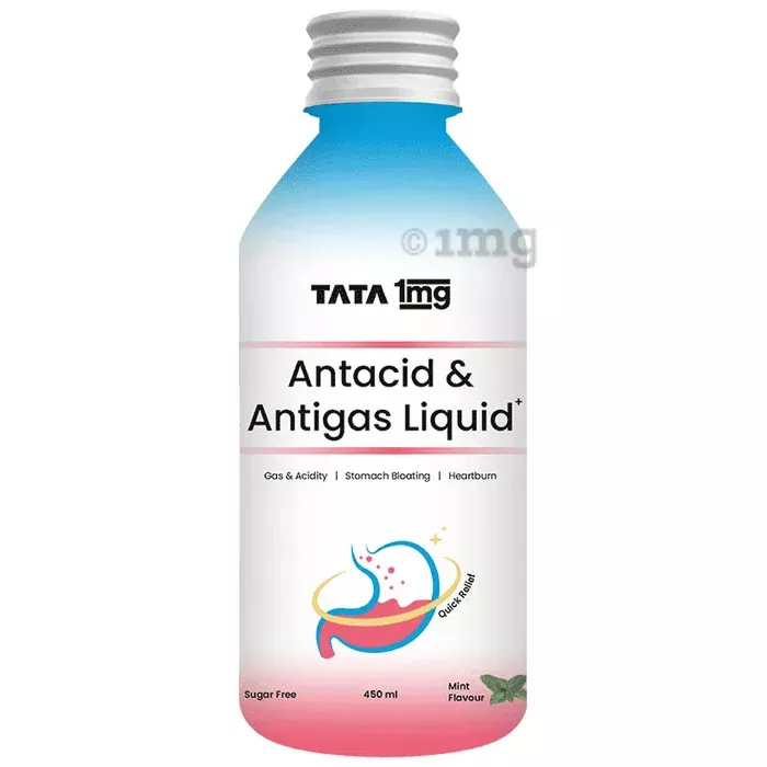 Tata 1mg Antacid & Anti-Gas Liquid Fast Relief for Heartburn & Gas 200ml