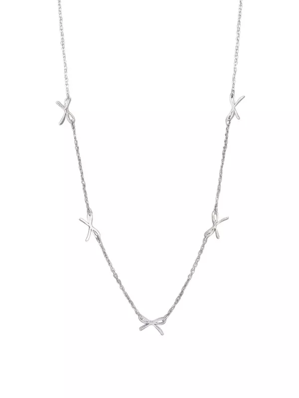 Tiger Tree Bow Chain Necklace Silver