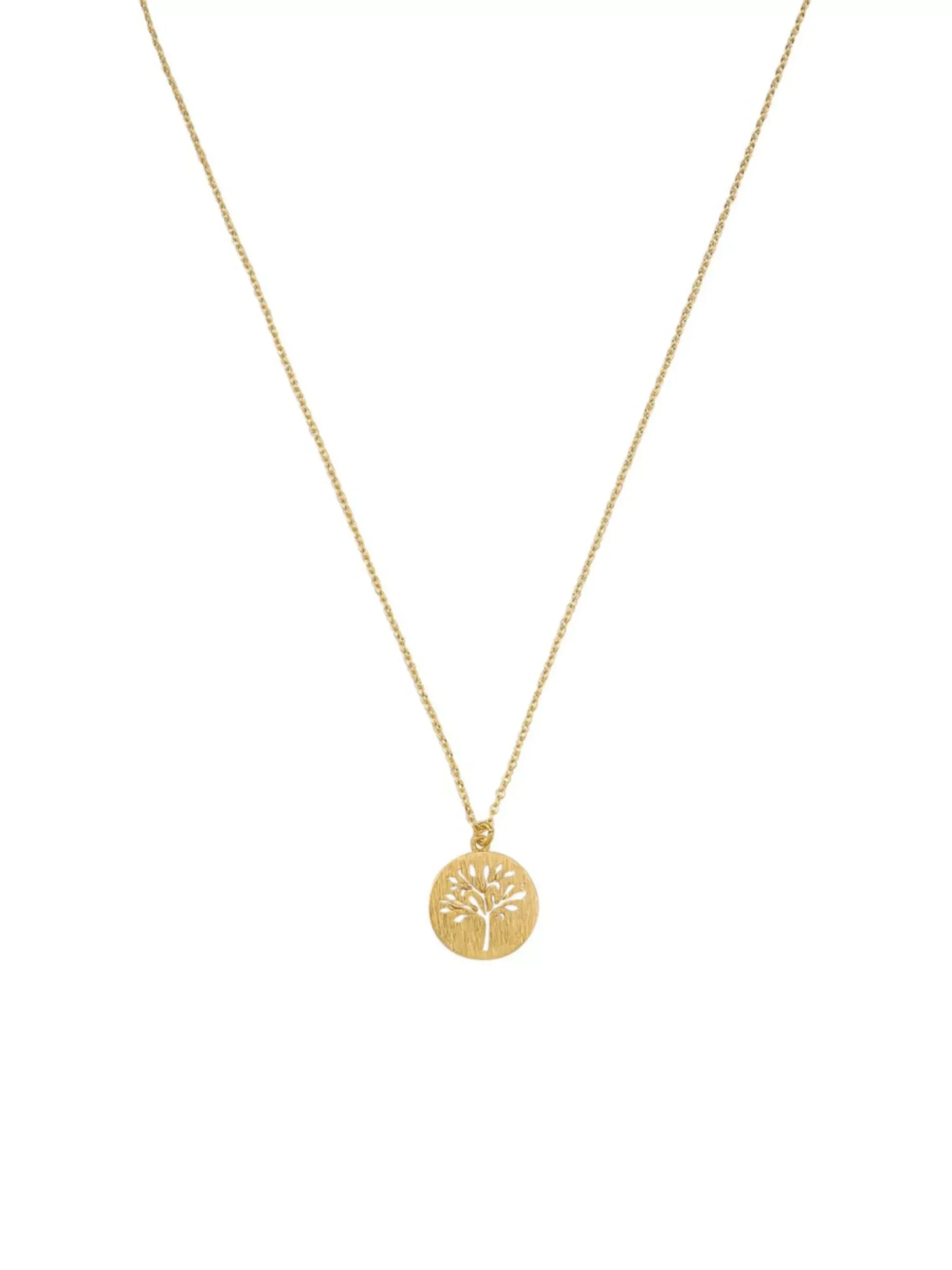 Tiger Tree Brushed Tree Necklace Gold