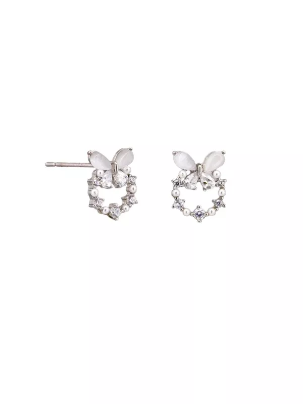 Tiger Tree Butterfly Garland Earrings Silver