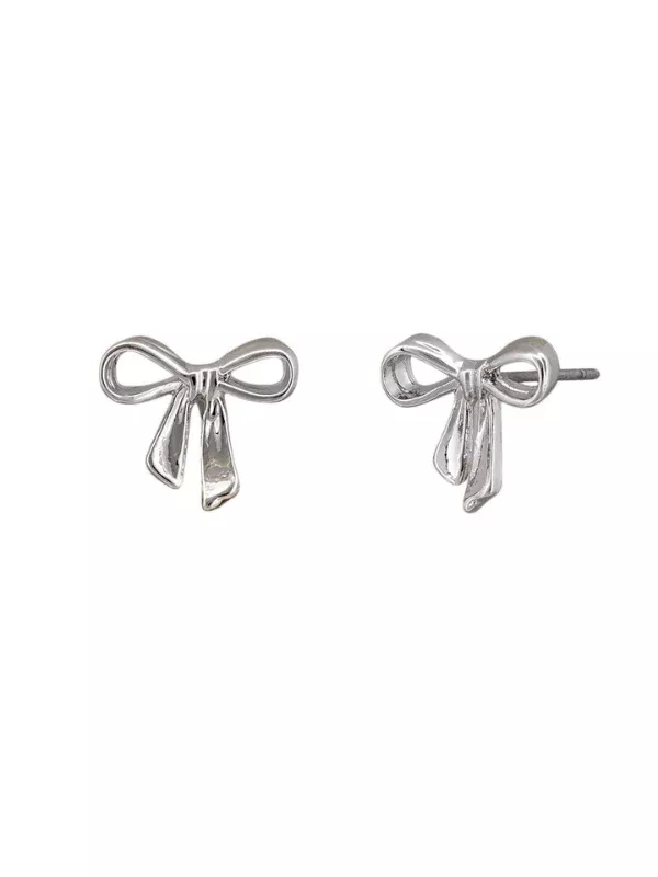 Tiger Tree Kippa Bow Earrings Silver