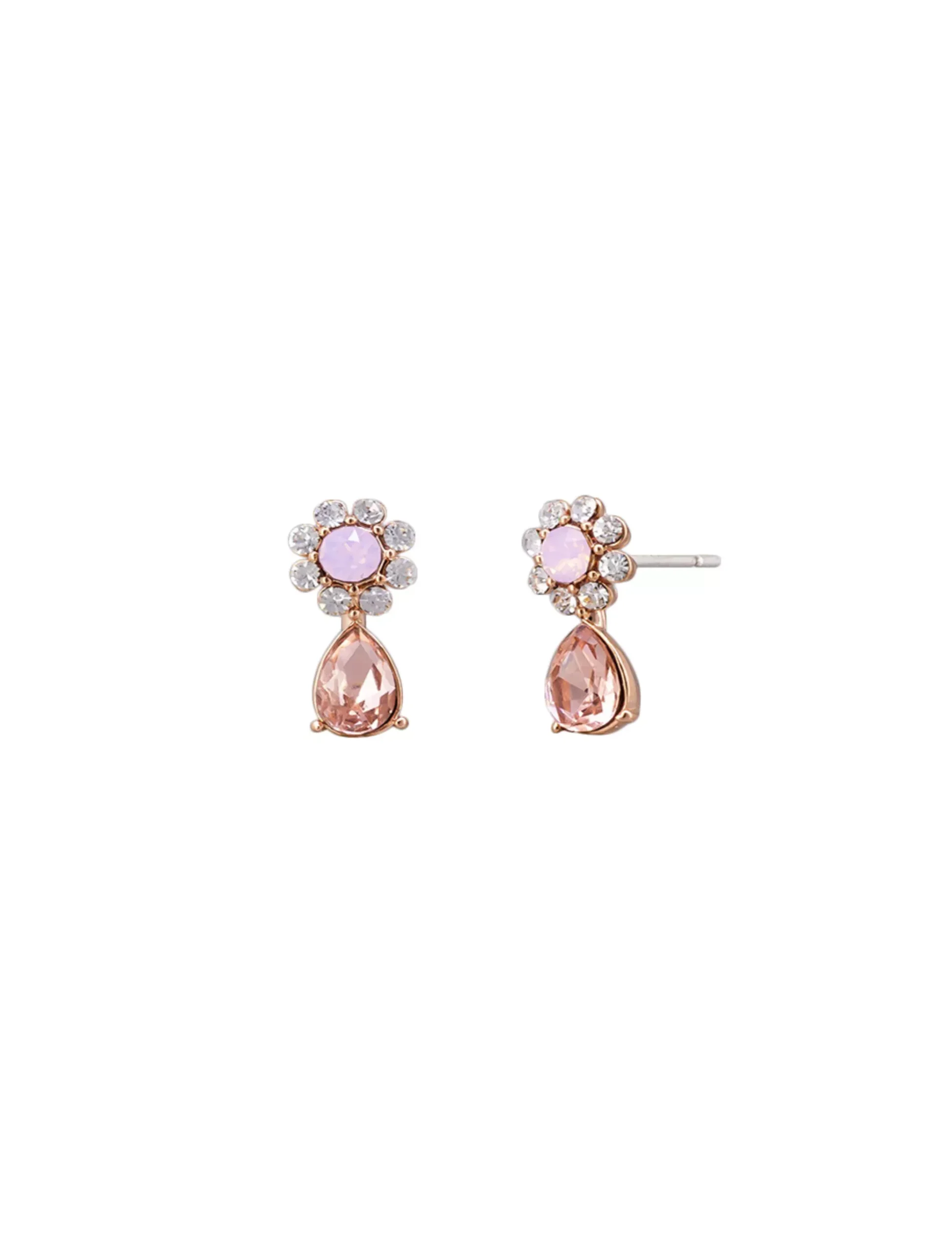 Tiger Tree Nikkola Earrings Rose Quartz & Rose Gold