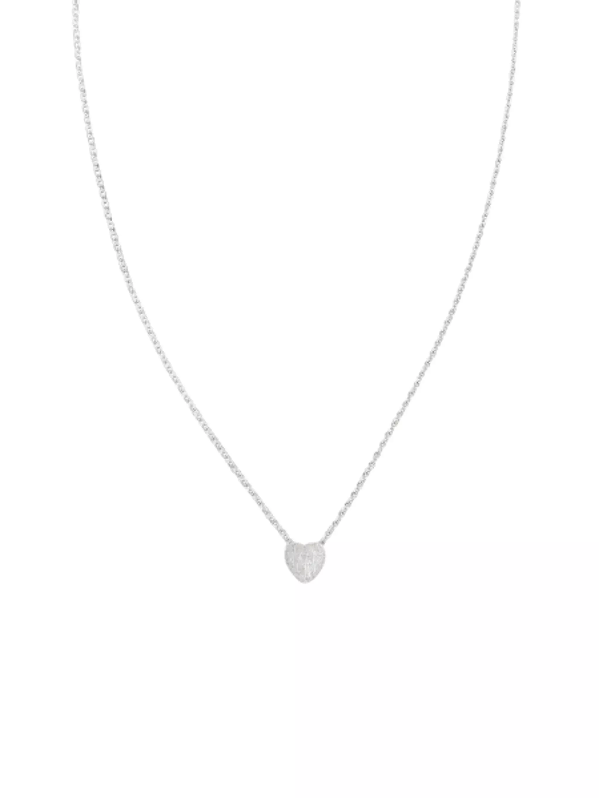 Tiger Tree Petite Brushed Heart Necklace Silver