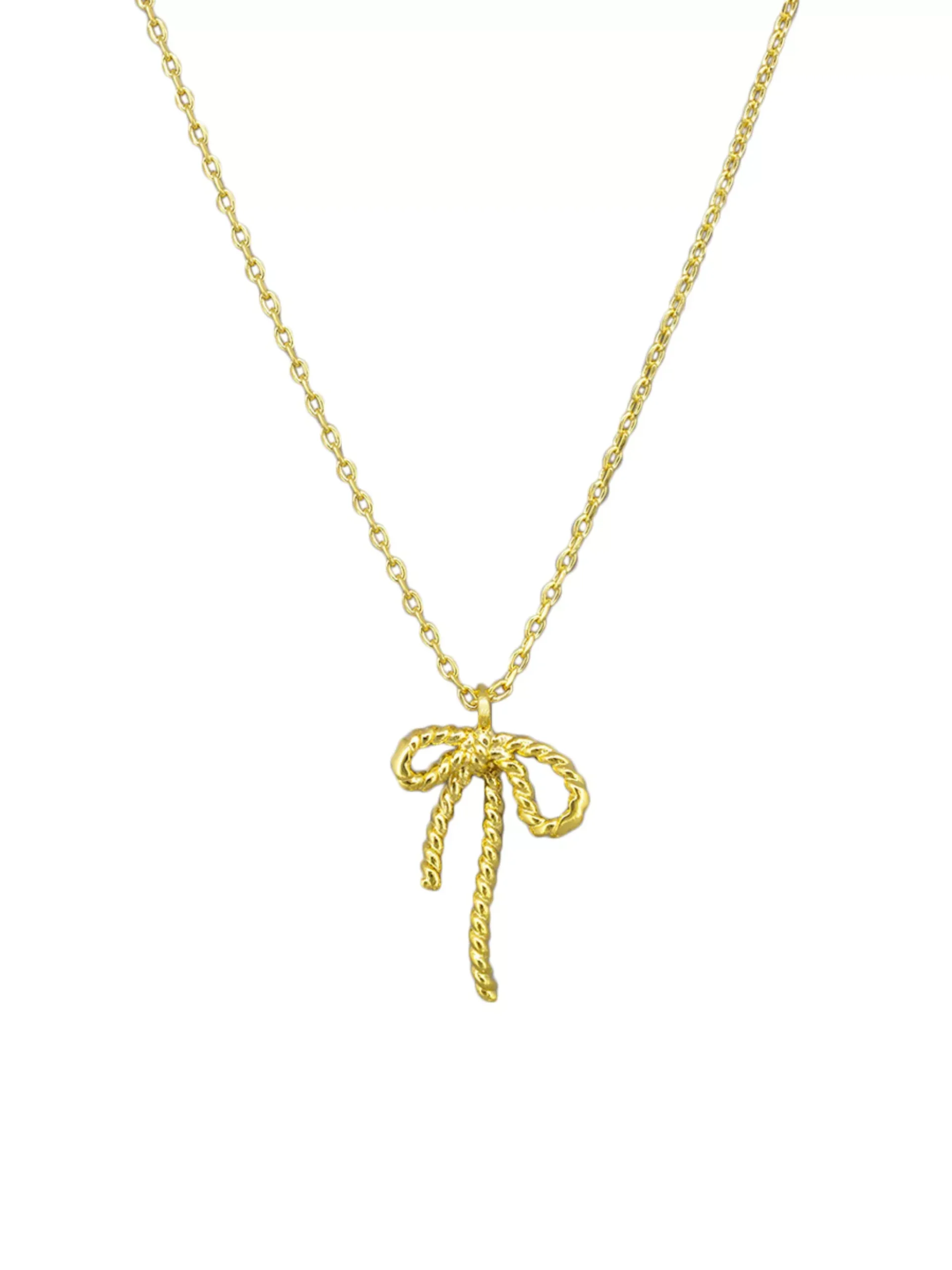 Tiger Tree Rope Bow Necklace Gold