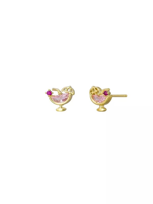 Tiger Tree Strawberry Daiquiri Earrings Gold