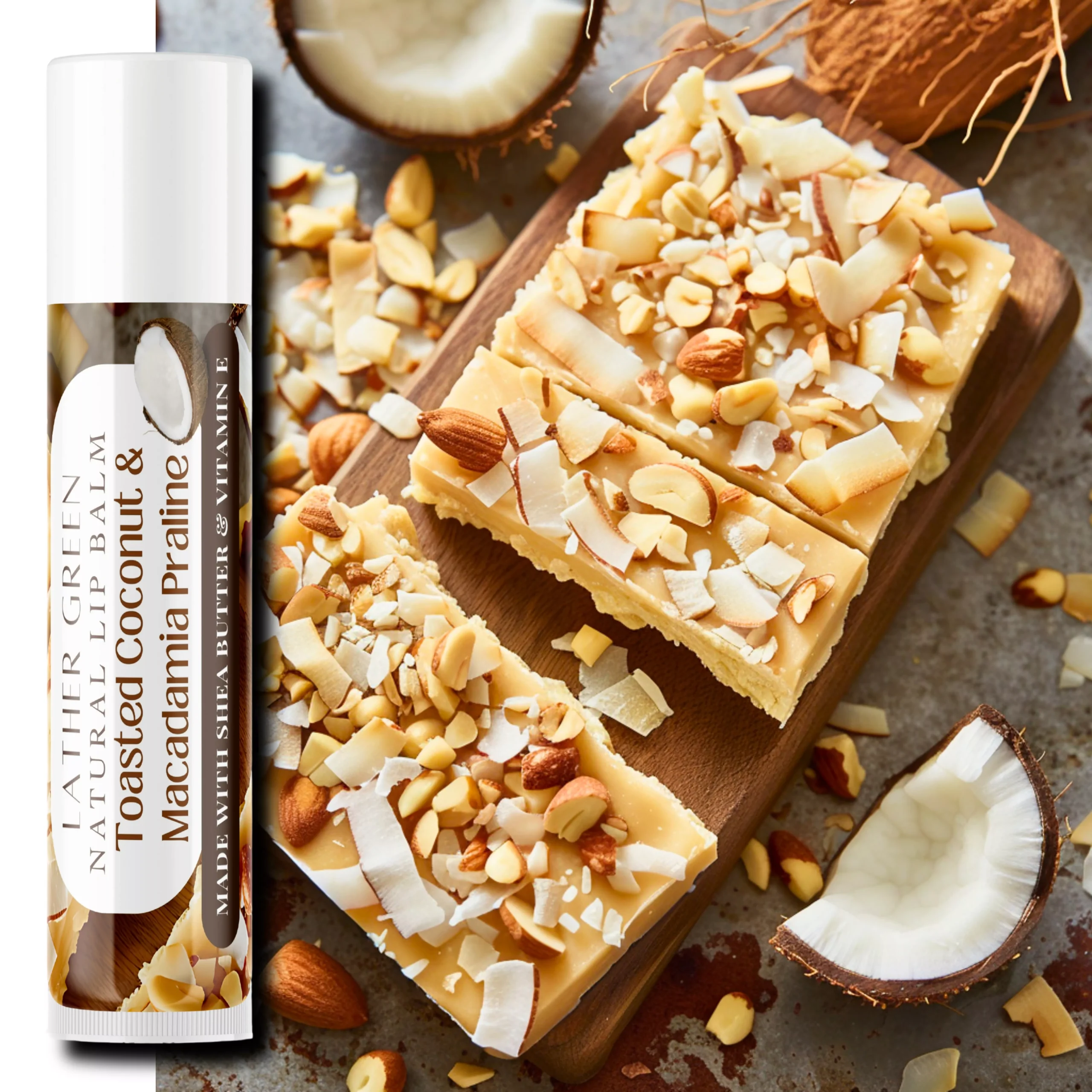 Toasted Coconut & Macadamia Praline Natural Lip Balm