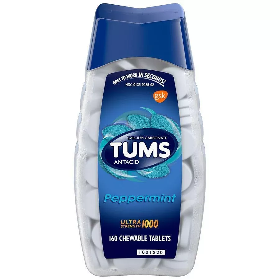 Tums Antacid Chewable Tablets Ultra Strength For Heartburn Relief Peppermint