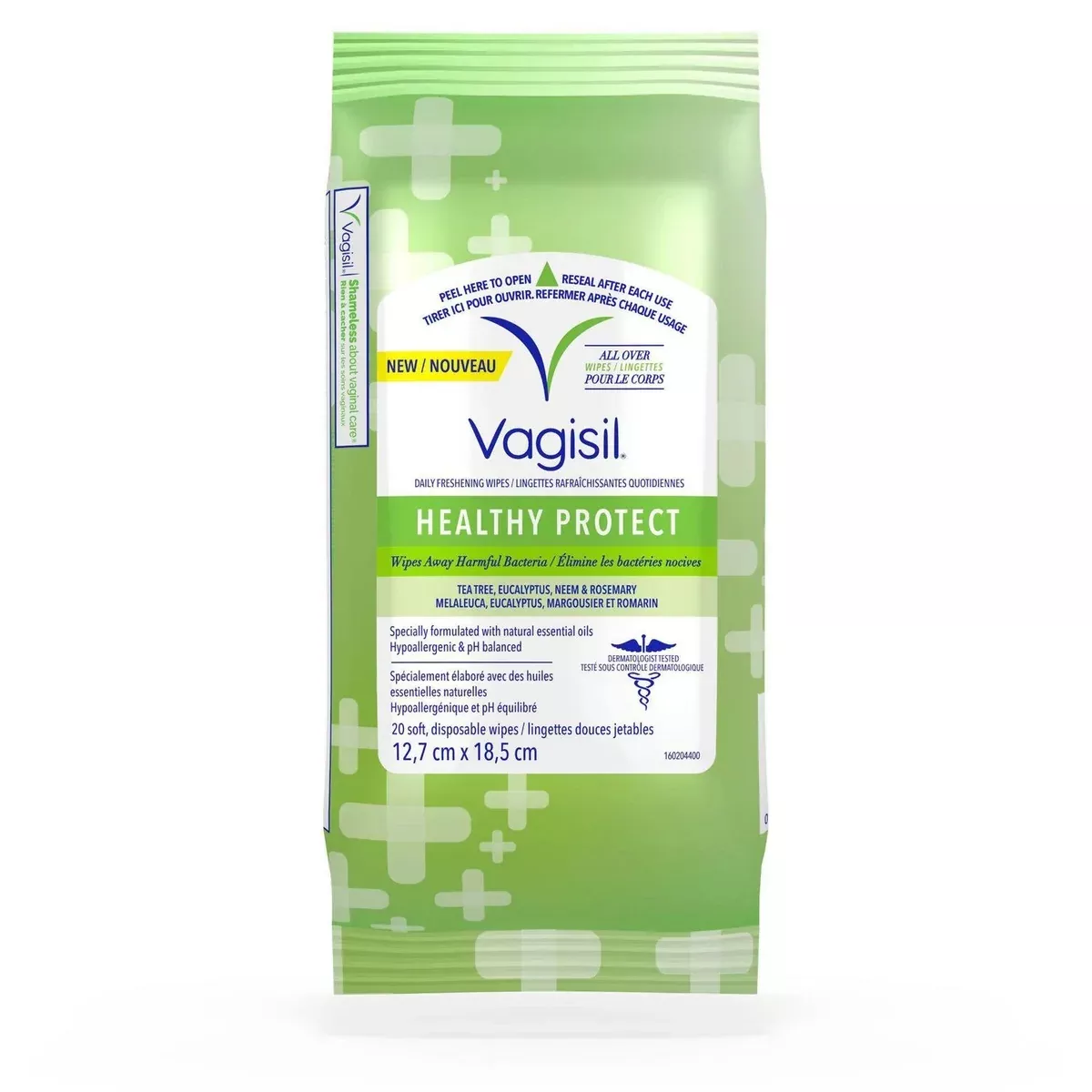Vagisil Healthy Detox Daily Freshening Wipes, pH-Balanced, 20 Count