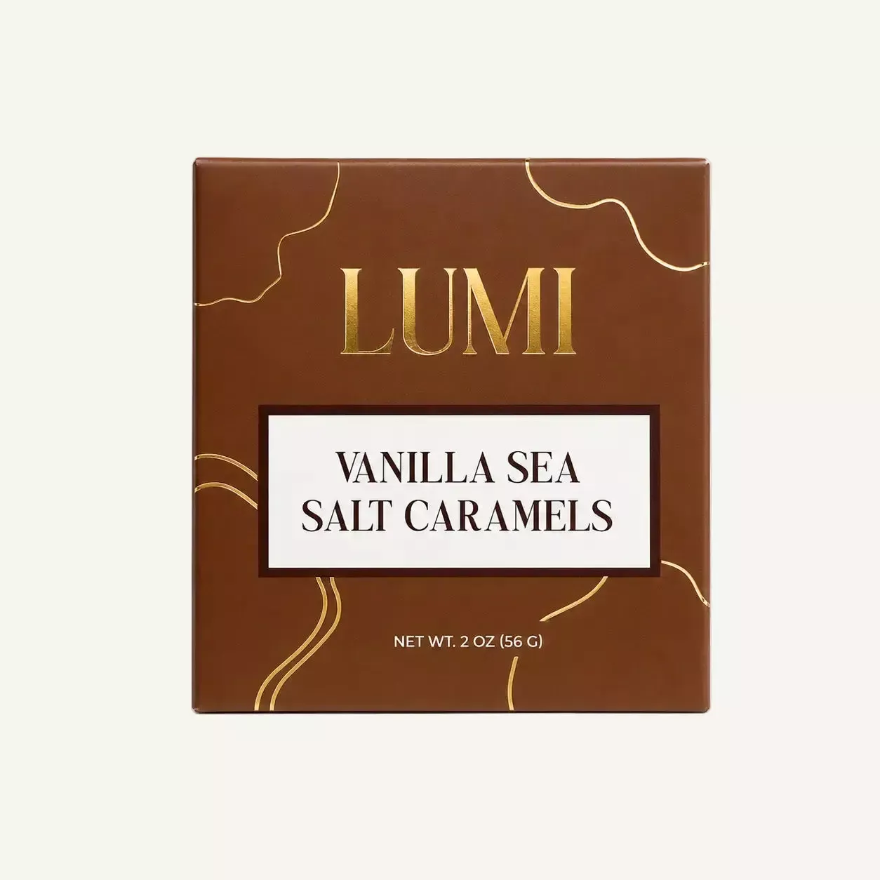 Vanilla Sea Salt Caramels, Brown Gift Box