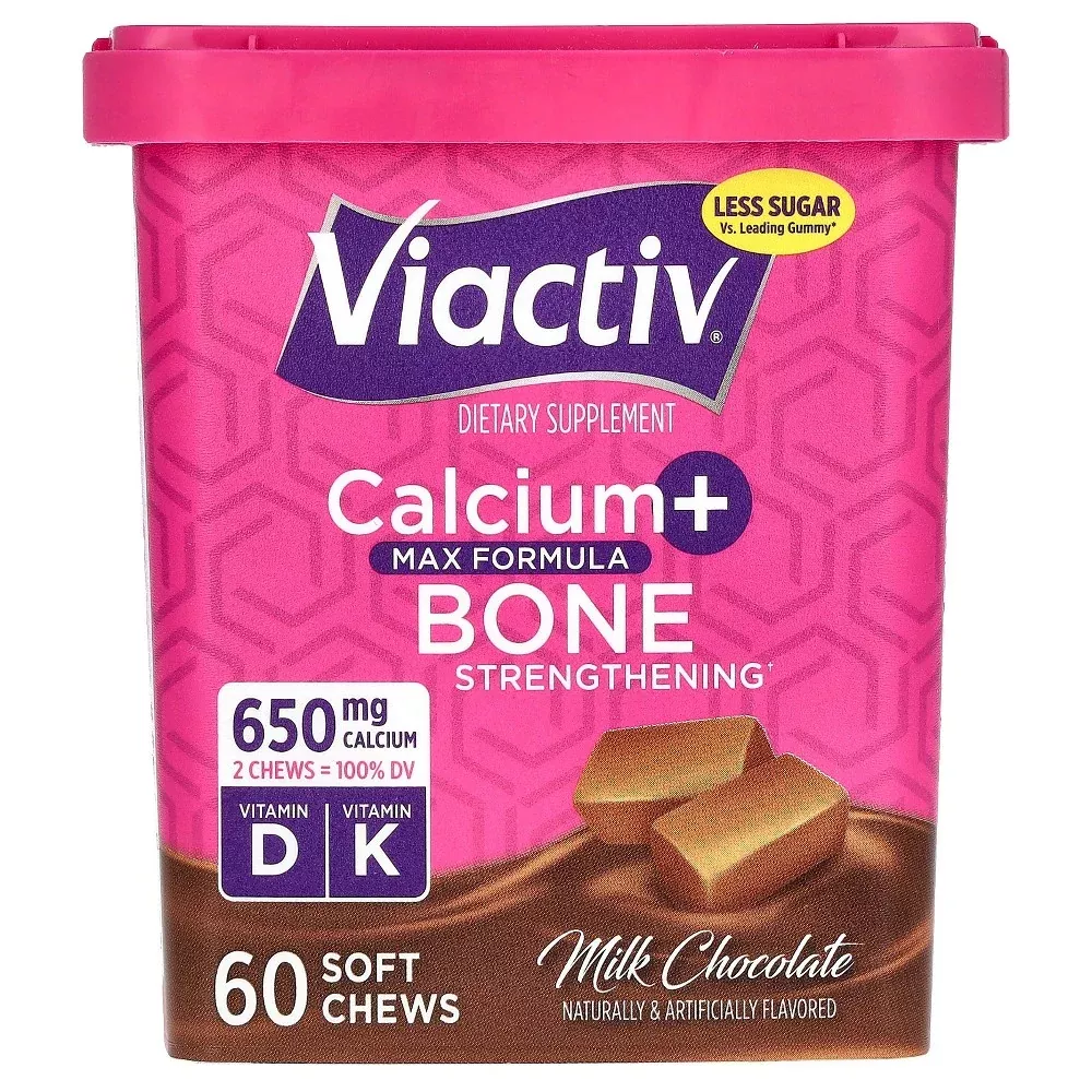 Viactiv Calcium + Bone Strengthening Milk Chocolate Soft Chew, 60 EA
