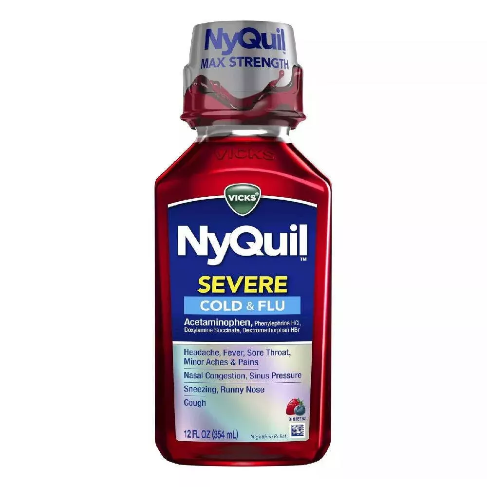 Vicks NyQuil™ Severe Cold & Flu Berry Liquid, 8 oz