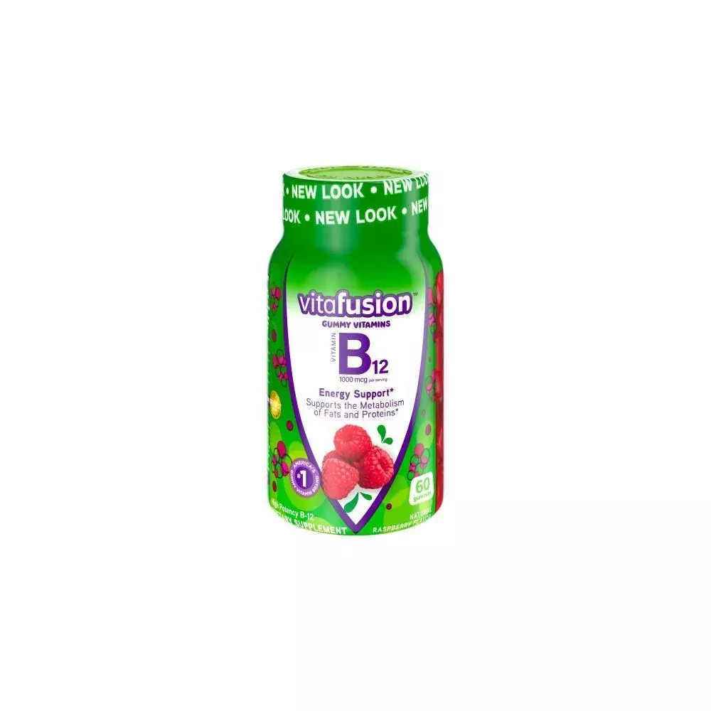 Vitafusion B-12 Energy Support Gummy Supplement Raspberry – 60ct