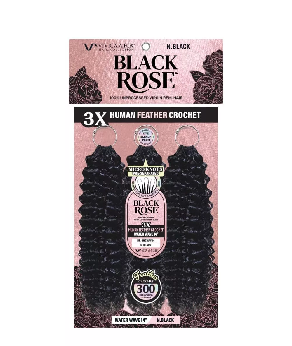 Vivica A Fox Black Rose Human Hair Crochet Extension 3X Water Wave 18″