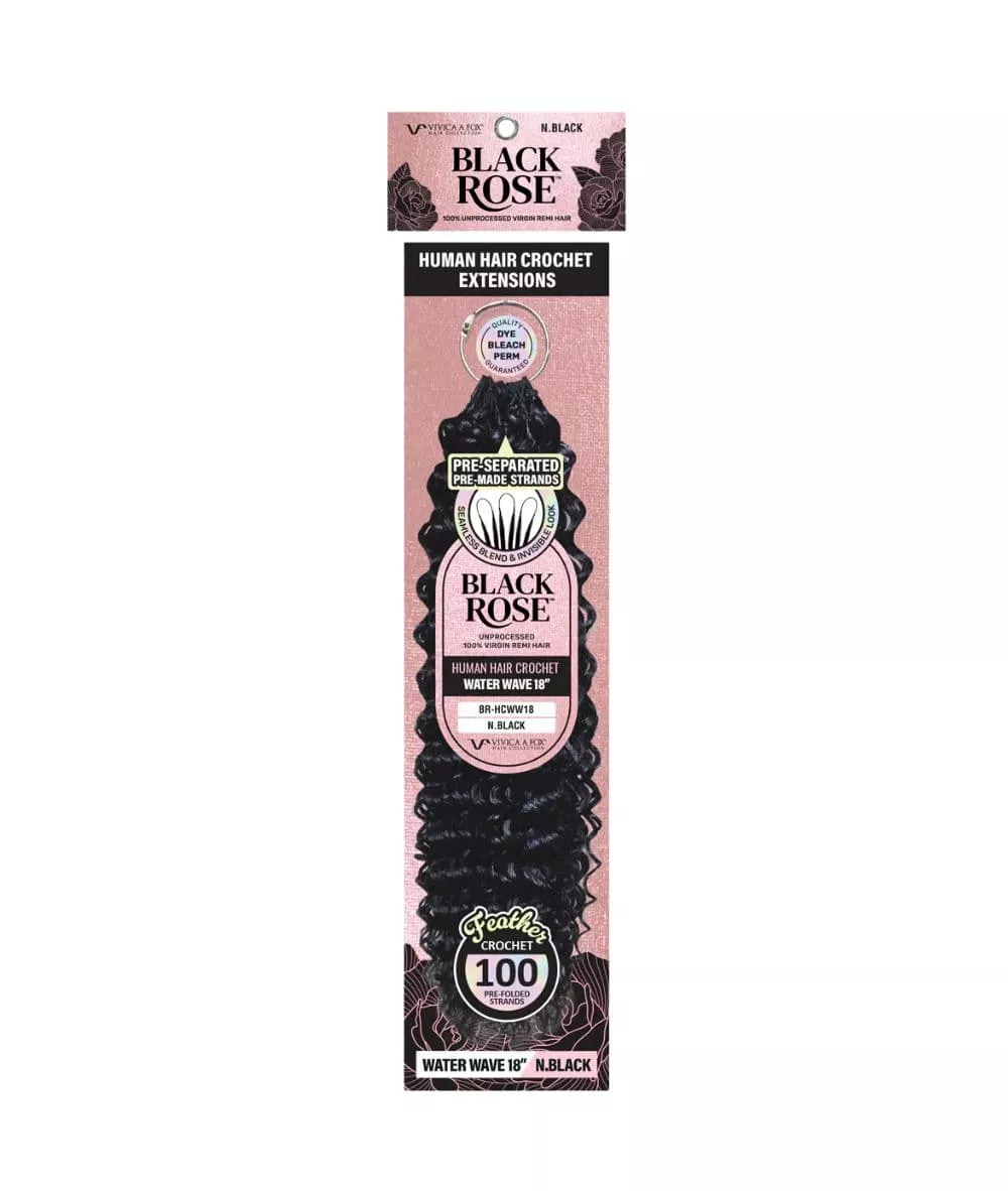 Vivica A Fox Black Rose Human Hair Crochet Extension Water Wave 18″