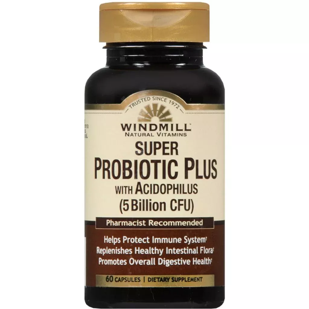 Windmill Super Probiotic Plus, 8-Strain Probiotic Complex, 60 Vegetable Capsules