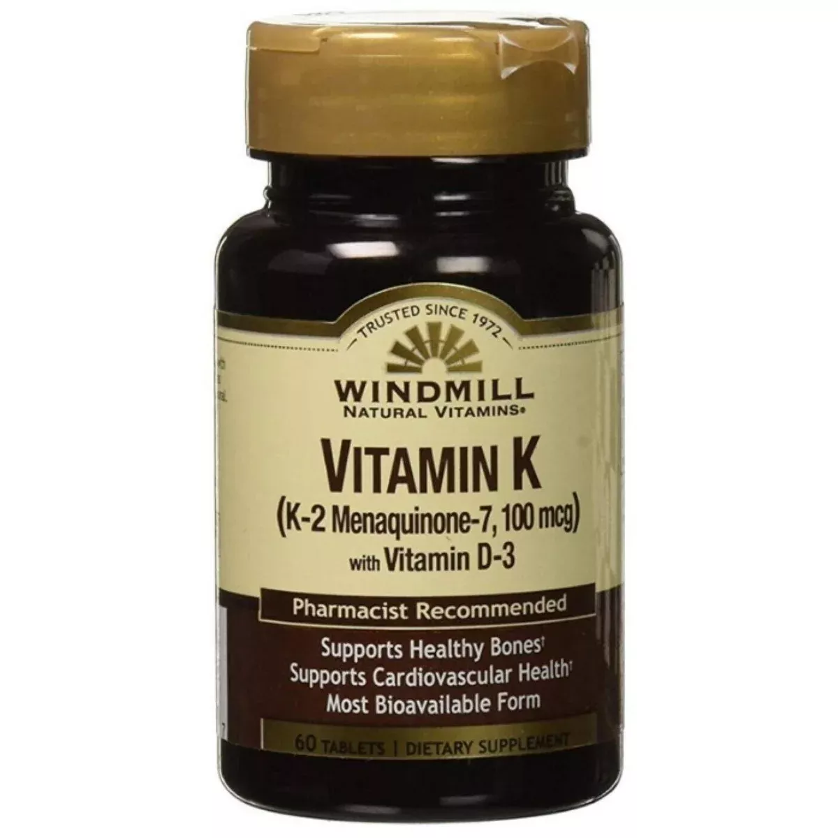 Windmill Vitamin K2 with Vitamin D3 Tablet, 60 EA
