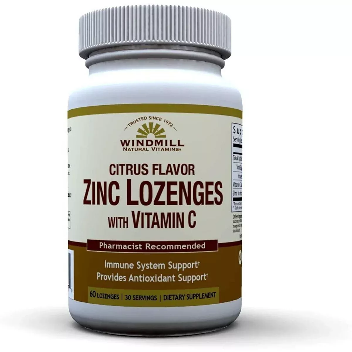 Windmill Zinc With Vitamin C Lozenges – Citrus Flavor 60ct