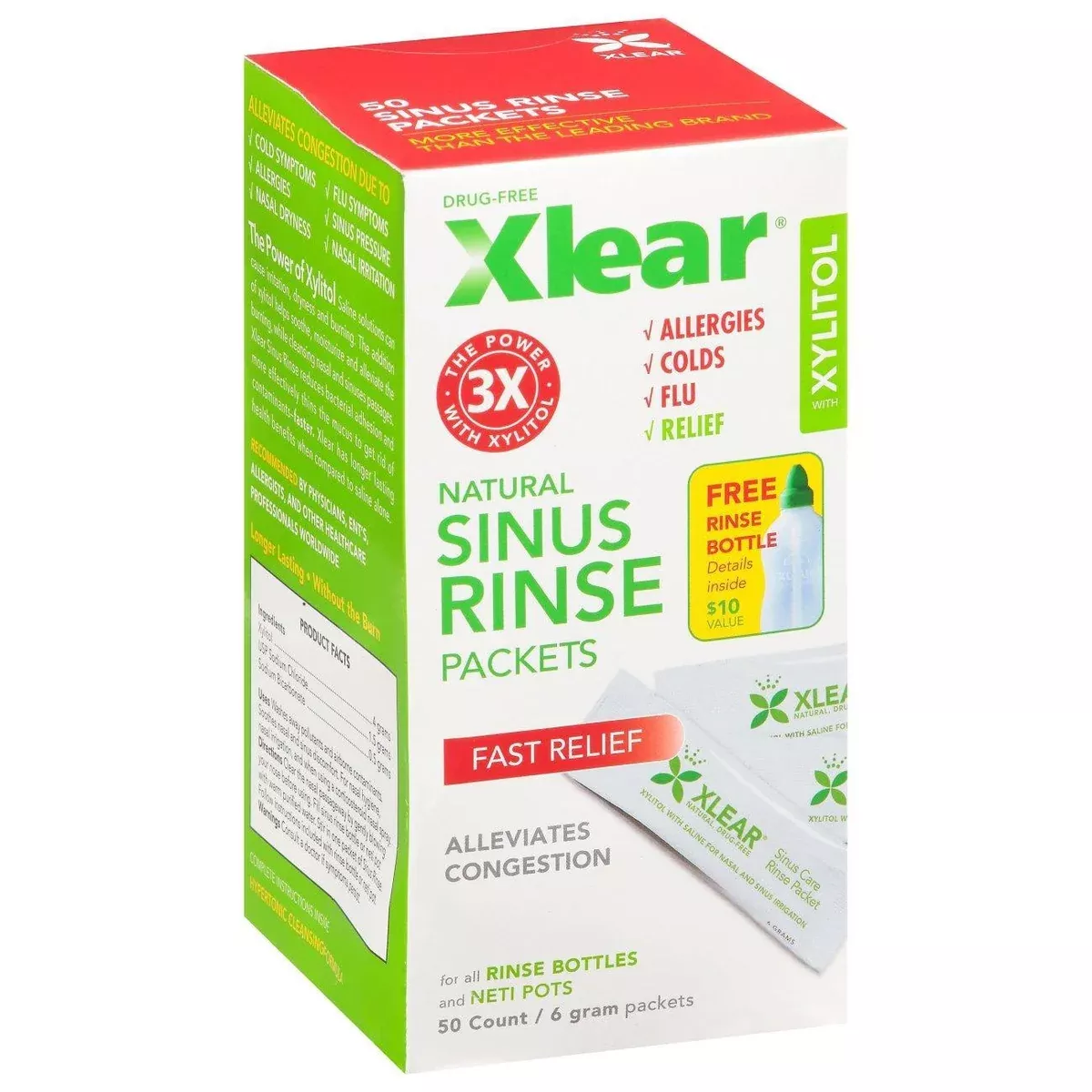 Xlear Natural Sinus Rinse Packets – 50ct
