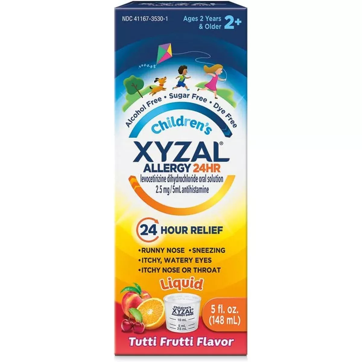 Xyzal Children’s 2.5 mg/5 mL 24-Hour Allergy Relief Bubblegum Flavor Liquid, 5 oz