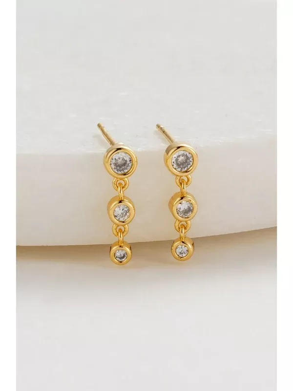 Zafino Abby Earrings Clear & Gold