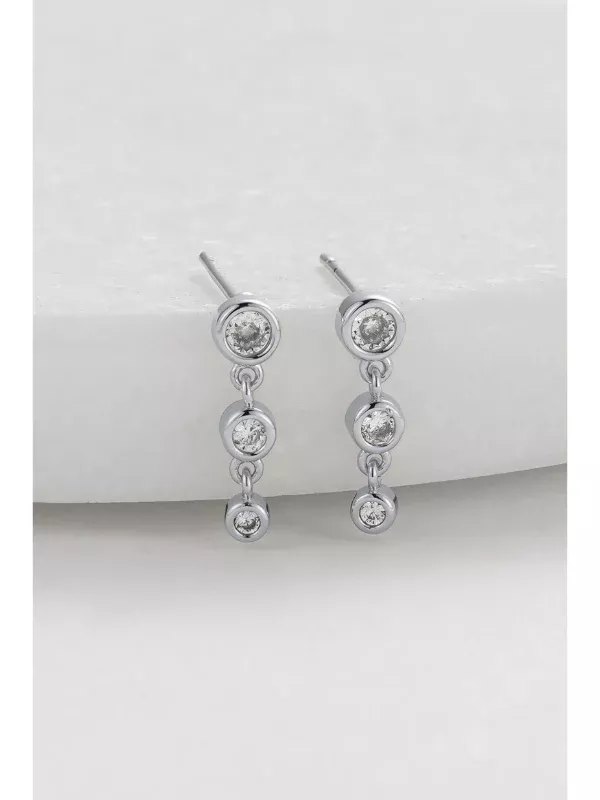 Zafino Abby Earrings Clear & Silver