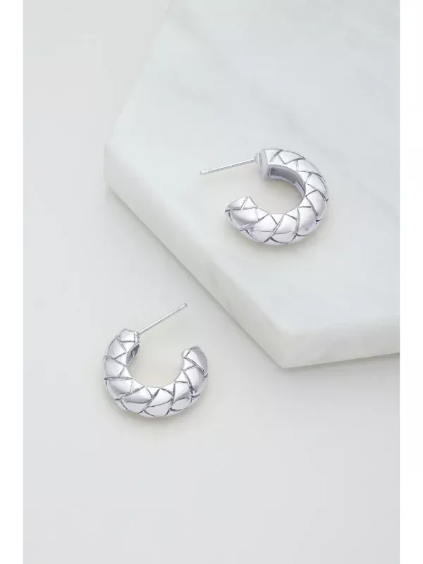 Zafino Brianna Hoop Earrings Silver