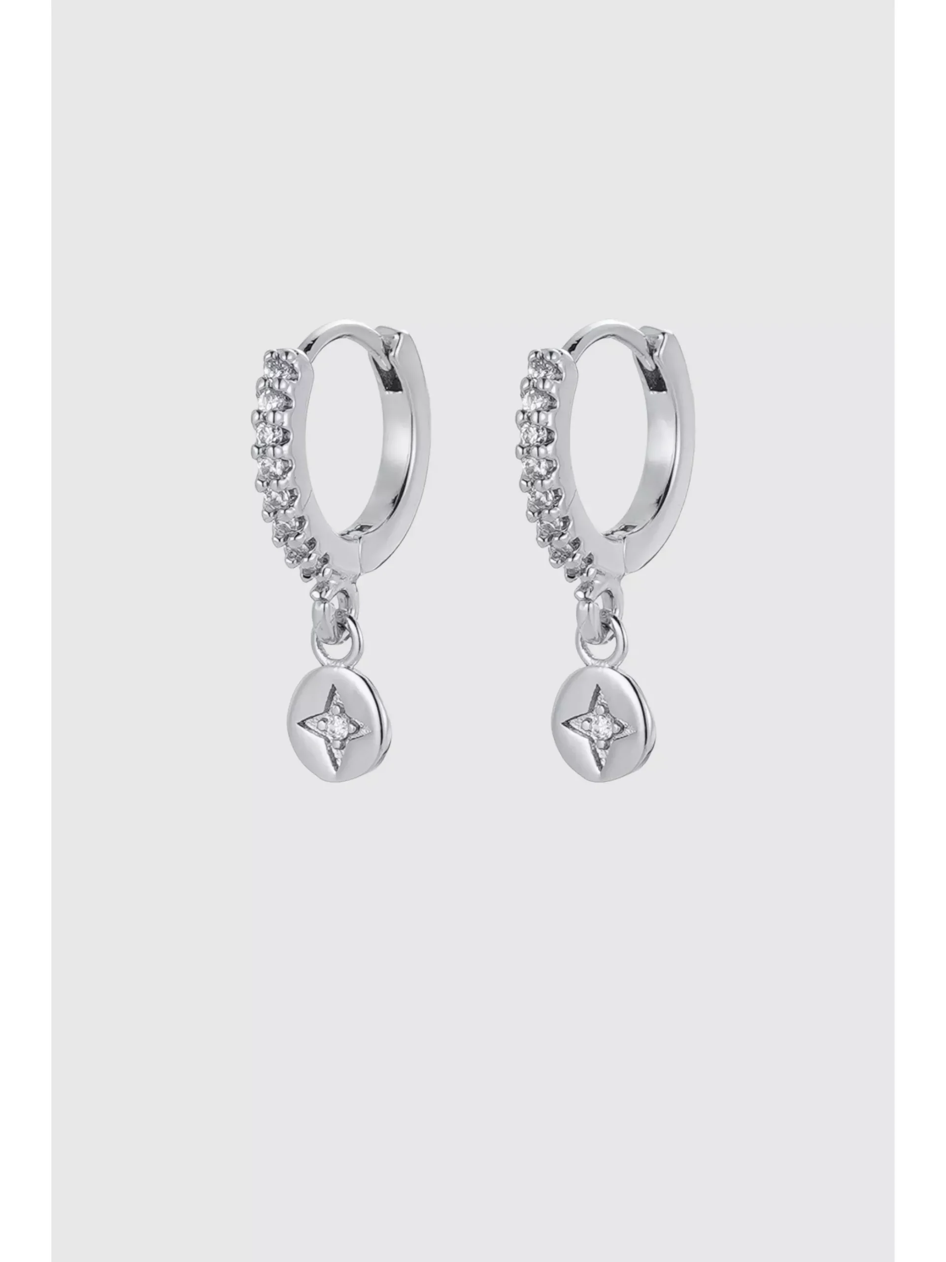 Zafino Holly Huggie Earrings Silver