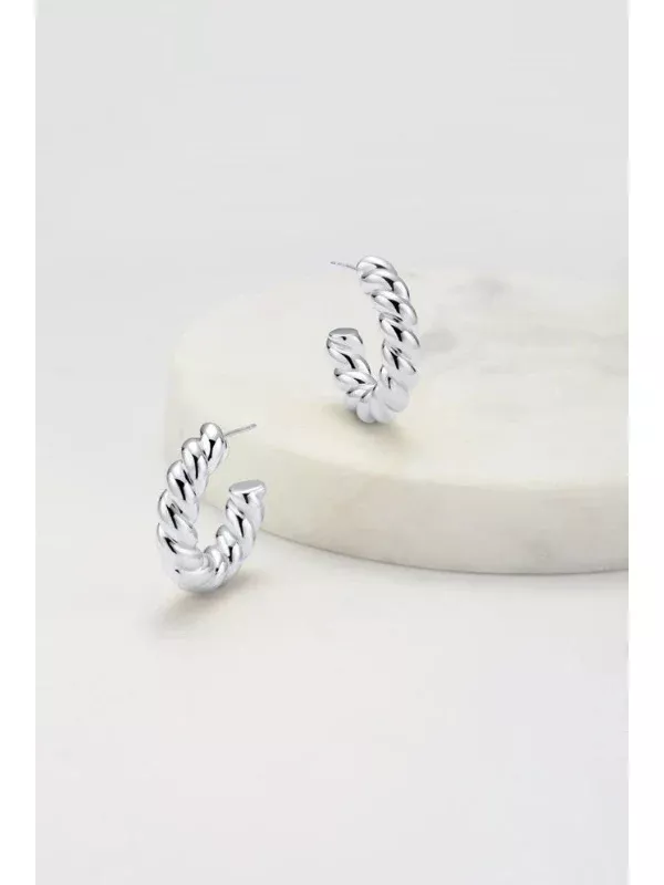 Zafino Nova Hoop Earrings Silver