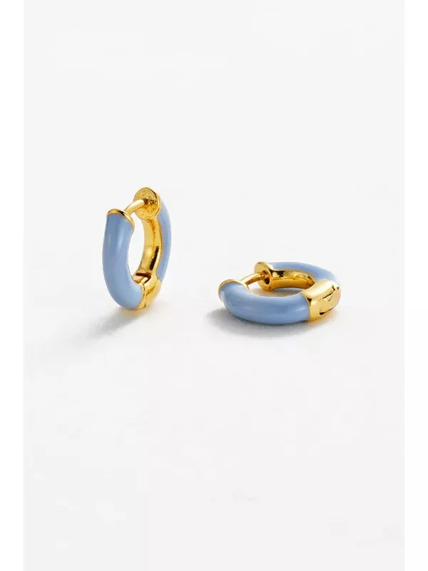 Zafino Nova Huggie Earrings Blue & Gold