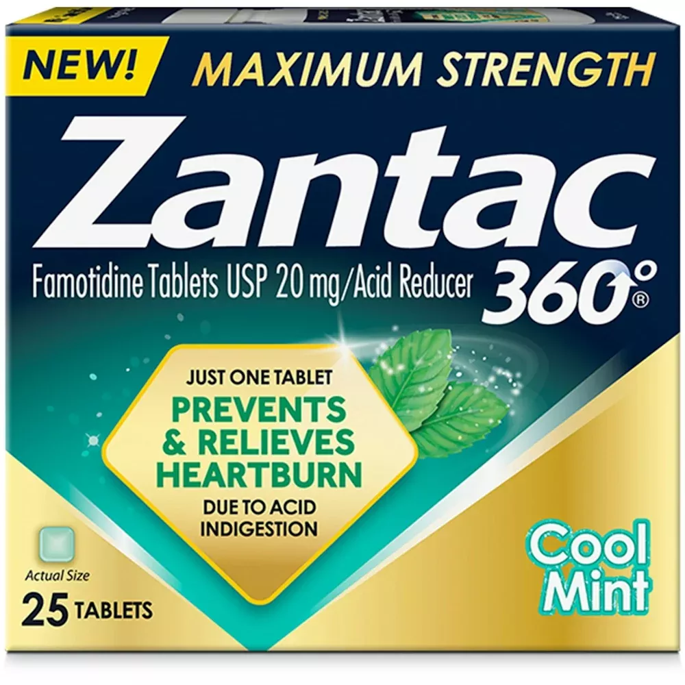 Zantac 360 20 mg Cool Mint Tablet, 25 EA
