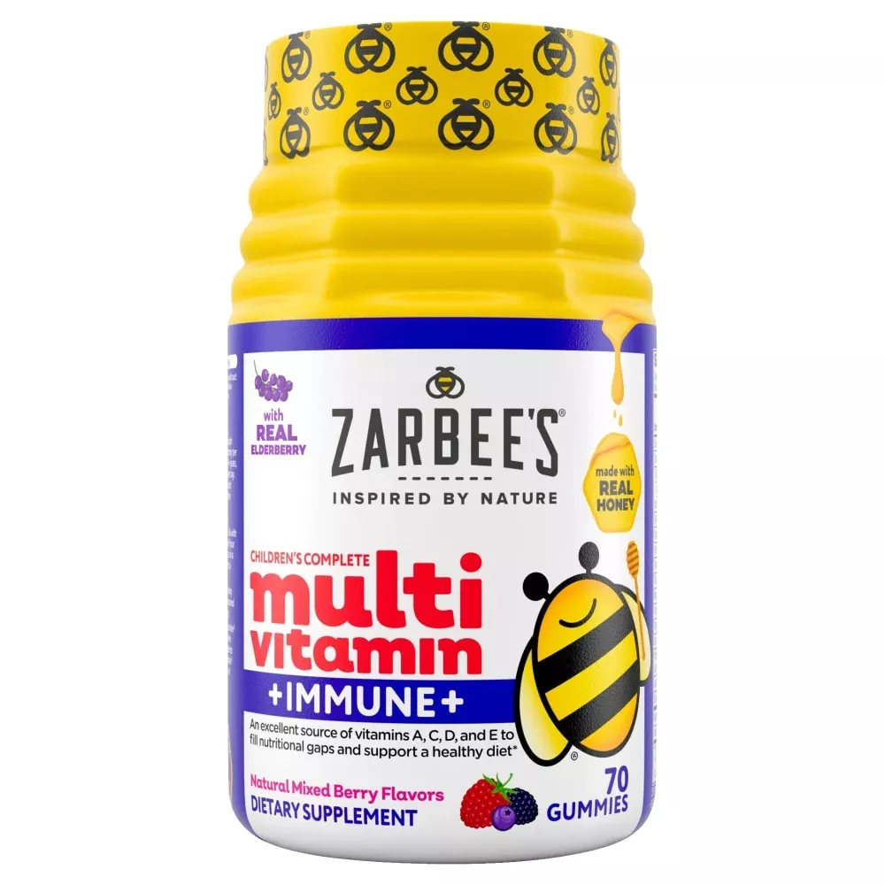 Zarbee’s Children’s Multivitamin + Immune Support – 70 Mixed Berry Gummies