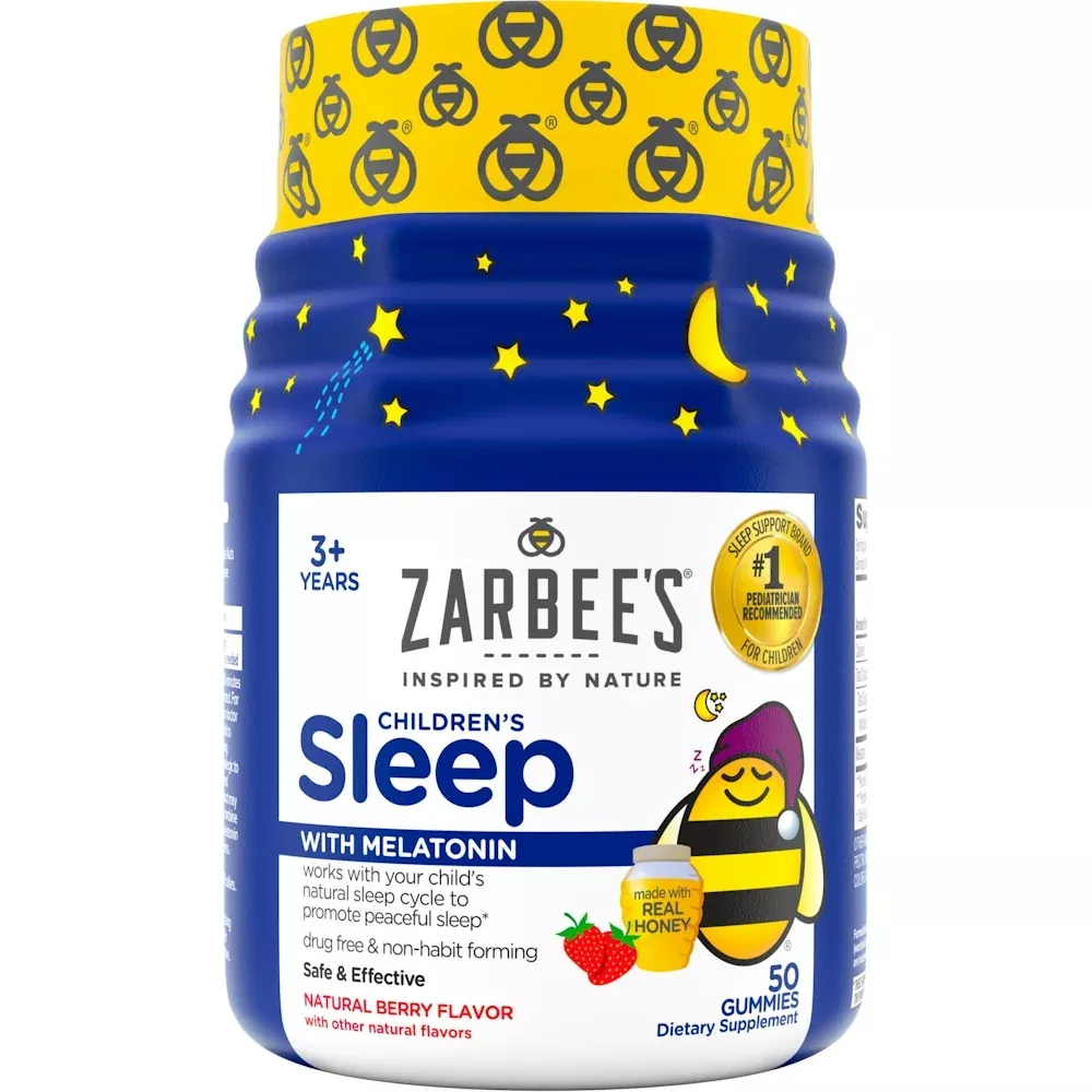 Zarbee’s Children’s Sleep with Melatonin Gummies, Natural Berry Flavor, 50 Count