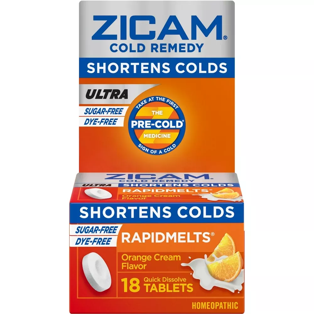 Zicam Zinc Cold Remedy Ultra Rapid Melts Quick Dissolve Tablets Orange Cream Flavor 18ct