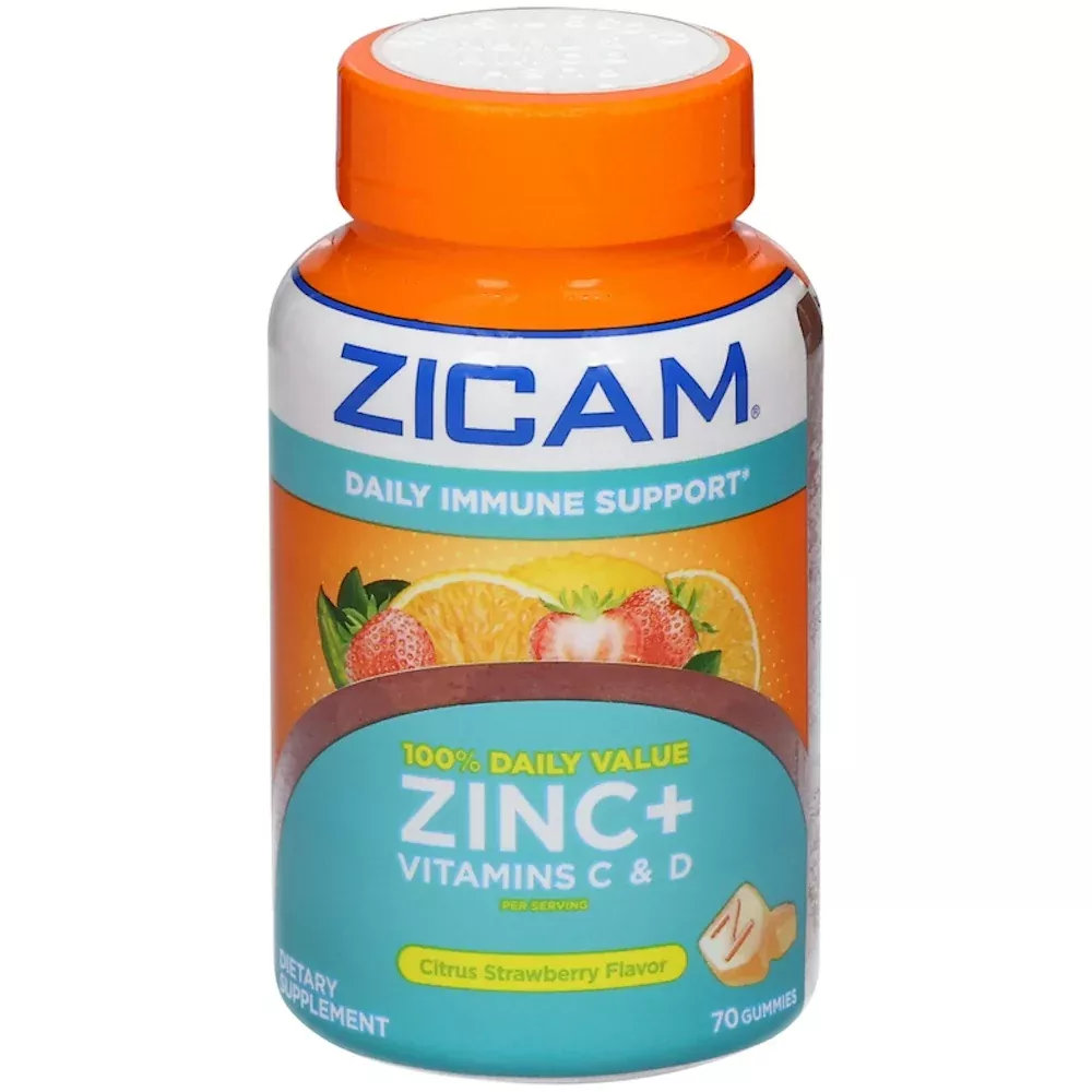 Zicam Zinc + Vitamin C & D, Gummies, Citrus Strawberry Flavor