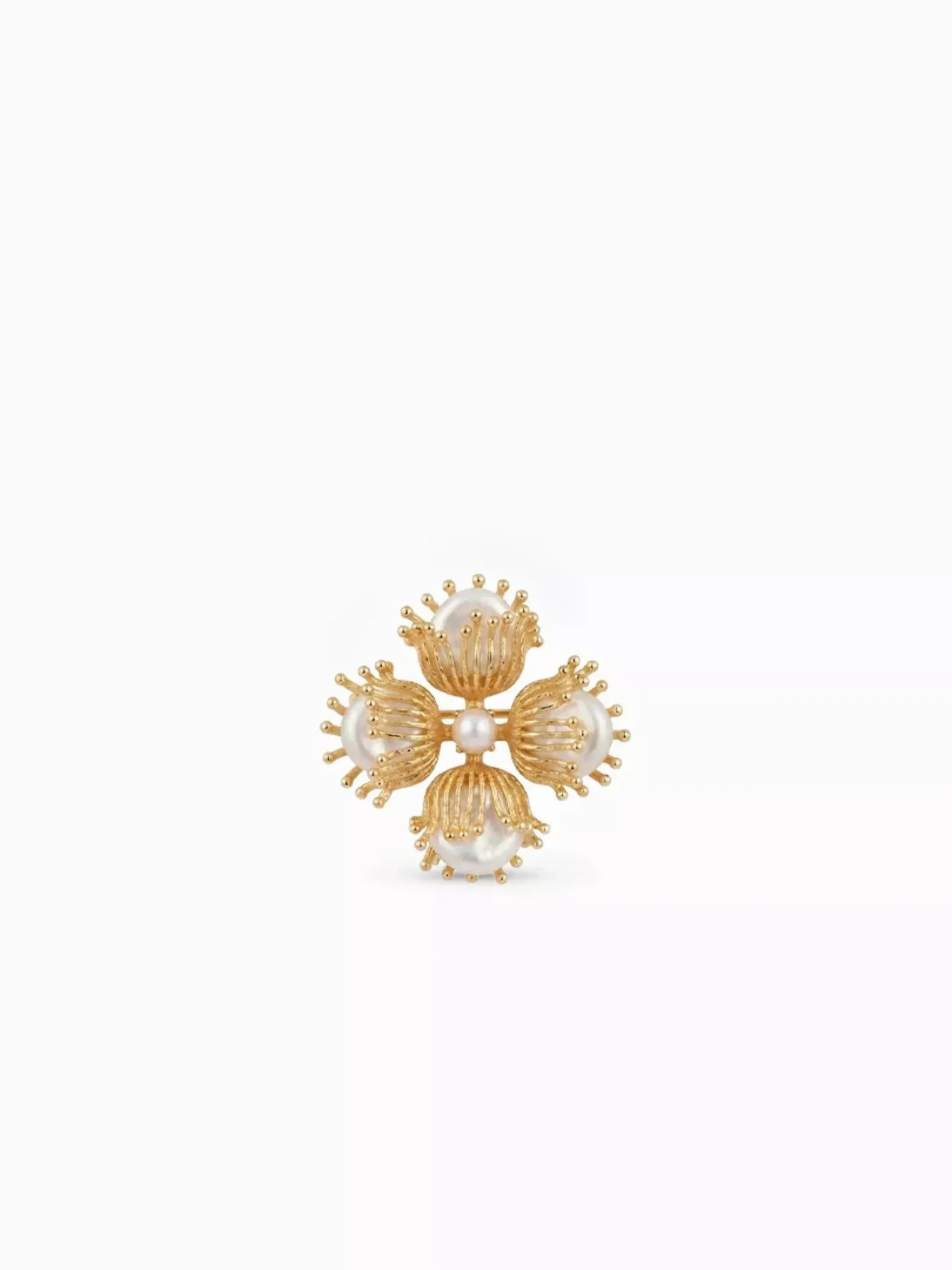 Zjoosh Pearl Brooch Gold